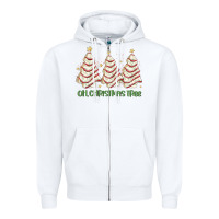 White oh christmas tree cake Zipper Hoodie - MaliasSmallBusiness