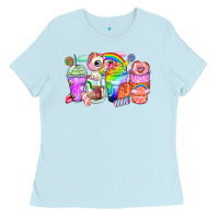 Baby Blue unicorn coffee cups Ladies Tee - Zillion Design Studio