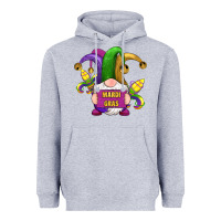 Heather Grey mardi gras gnomes fleur de lis Heavyweight Hoodie - RanaPortraitStore