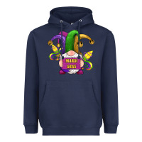 Navy mardi gras gnomes fleur de lis Heavyweight Hoodie - RanaPortraitStore