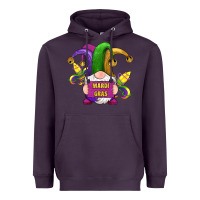 Plum mardi gras gnomes fleur de lis Heavyweight Hoodie - RanaPortraitStore