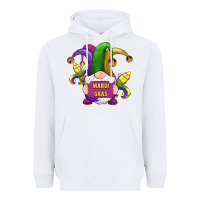 White mardi gras gnomes fleur de lis Heavyweight Hoodie - RanaPortraitStore
