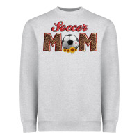 Heather Grey soccer mom with ball and sunflower Heavyweight Sweatshirt - Artiststas