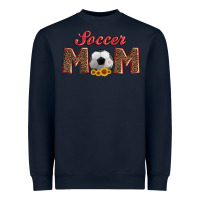 Navy soccer mom with ball and sunflower Heavyweight Sweatshirt - Artiststas