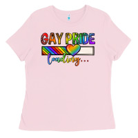 Bubblegum Pink gay pride loading lgbtq Ladies Tee - texasbilliewilder
