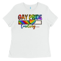 White gay pride loading lgbtq Ladies Tee - texasbilliewilder