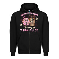 Black but first cafecito y pan dulce Zipper Hoodie - MaliasSmallBusiness