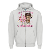 Dove Grey but first cafecito y pan dulce Zipper Hoodie - MaliasSmallBusiness