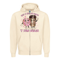 Sandshell but first cafecito y pan dulce Zipper Hoodie - MaliasSmallBusiness
