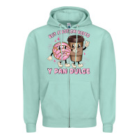 Seafoam but first cafecito y pan dulce Zipper Hoodie - MaliasSmallBusiness