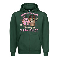 Sports Green but first cafecito y pan dulce Zipper Hoodie - MaliasSmallBusiness