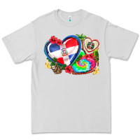 Dove Grey western leopard  dominican republic  hearts Premium Tee - AdoDesignShop