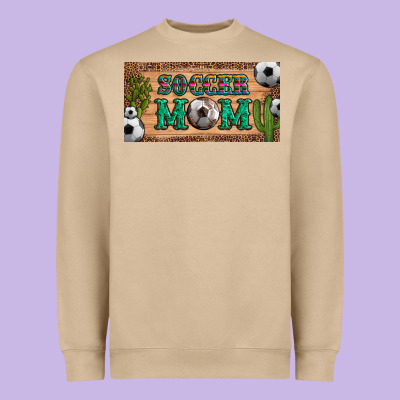 Soccer Mom With Ball And Cactus And Serape Licanse Plate Heavyweight Sweatshirt Designed By Artiststas