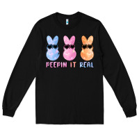 Black peepin it real easter glitter Long Sleeve Tee - MaliasSmallBusiness