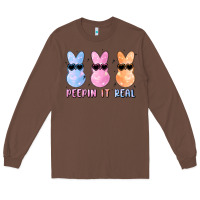 Chestnut peepin it real easter glitter Long Sleeve Tee - MaliasSmallBusiness