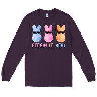 Plum peepin it real easter glitter Long Sleeve Tee - MaliasSmallBusiness
