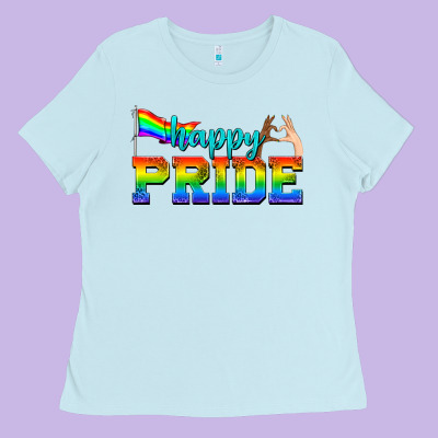 Happy Pride Ladies Tee Designed By Texasbilliewilder