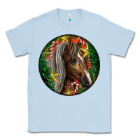 Dusty Blue Tennessee Horse Christmas Classic Tee - LillyAllenDesigns