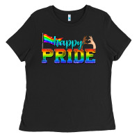 Black happy pride Ladies Tee - texasbilliewilder
