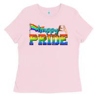Bubblegum Pink happy pride Ladies Tee - texasbilliewilder