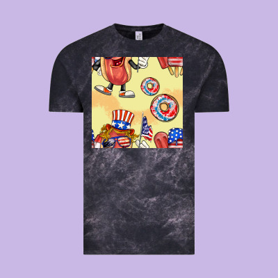 Patriotic Hotdog Ice Cream Donat Vintage Tee Designed By Bundleandbundleshop