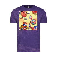 Cloud Purple patriotic hotdog ice cream donat Vintage Tee - BundleAndBundleShop