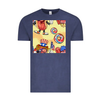 Vintage Denim patriotic hotdog ice cream donat Vintage Tee - BundleAndBundleShop