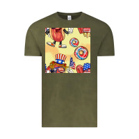 Vintage Olive patriotic hotdog ice cream donat Vintage Tee - BundleAndBundleShop