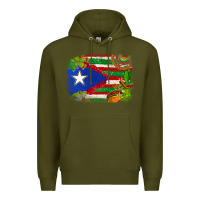 Army Green Mexico and Puerto Rico flag Premium Hoodie - texasbilliewilder