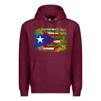 Burgundy Mexico and Puerto Rico flag Premium Hoodie - texasbilliewilder