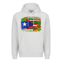 Dove Grey Mexico and Puerto Rico flag Premium Hoodie - texasbilliewilder