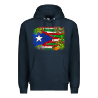 Navy Mexico and Puerto Rico flag Premium Hoodie - texasbilliewilder