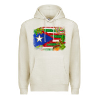 Oatmeal Heather Mexico and Puerto Rico flag Premium Hoodie - texasbilliewilder