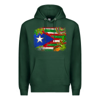 Mexico And Puerto Rico Flag Premium Hoodie | Teevron