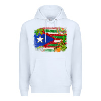 White Mexico and Puerto Rico flag Premium Hoodie - texasbilliewilder
