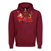 Burgundy nurses sleigh all day Zipper Hoodie - MaliasSmallBusiness