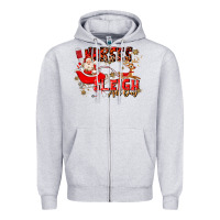 Heather Grey nurses sleigh all day Zipper Hoodie - MaliasSmallBusiness