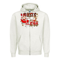 Oatmeal Heather nurses sleigh all day Zipper Hoodie - MaliasSmallBusiness