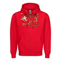 Red nurses sleigh all day Zipper Hoodie - MaliasSmallBusiness