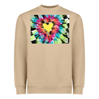 Mushroom tie dye hearth shaped race flag background 3200x2400 Heavyweight Sweatshirt - AdoDesignShop