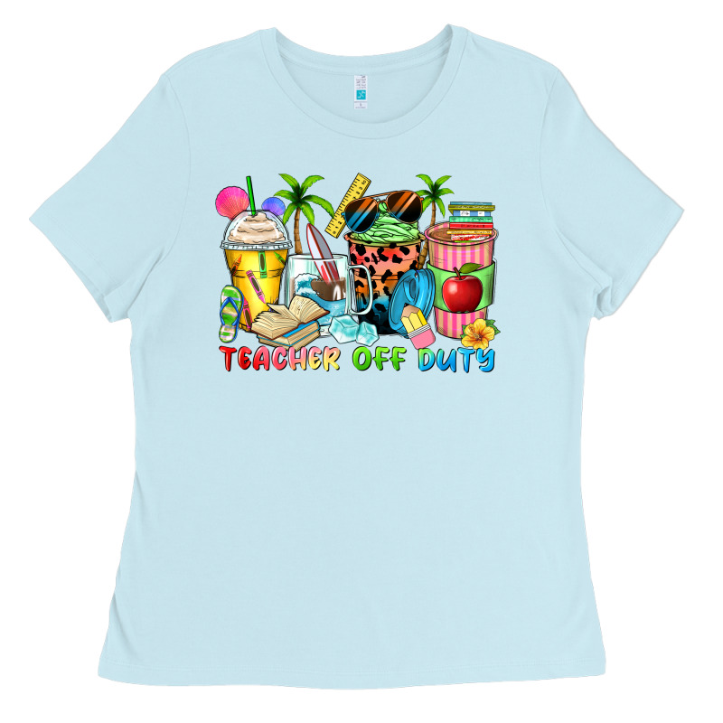 Teacher Off Duty Coffee Cups Ladies Tee by Zillion Design Studio | Teevron