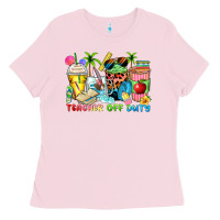 Bubblegum Pink teacher off duty coffee cups Ladies Tee - Zillion Design Studio