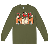 Army Green t ball mom Long Sleeve Tee - MaliasSmallBusiness