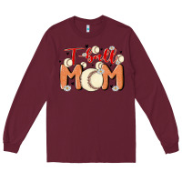 Burgundy t ball mom Long Sleeve Tee - MaliasSmallBusiness