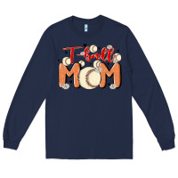 Navy t ball mom Long Sleeve Tee - MaliasSmallBusiness