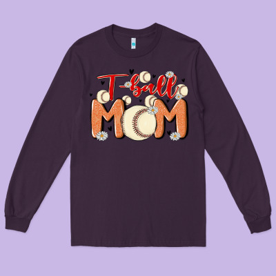 T Ball Mom Long Sleeve Tee Designed By Maliassmallbusiness
