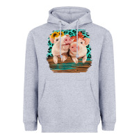 Heather Grey Cute Couple Pigs Heavyweight Hoodie - Bettercallsaul