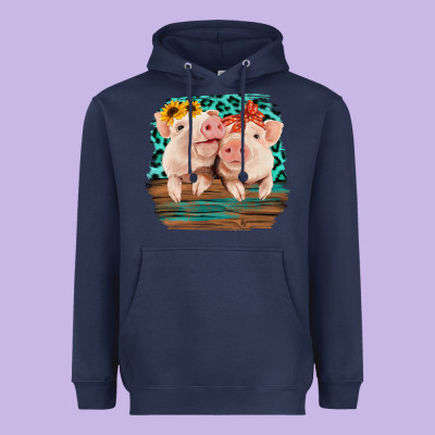 Cute Couple Pigs Heavyweight Hoodie Designed By Bettercallsaul