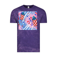 Cloud Purple patriotic fireworks Vintage Tee - BundleAndBundleShop