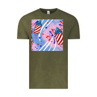 Vintage Olive patriotic fireworks Vintage Tee - BundleAndBundleShop
